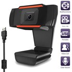HD Webcam with Microphone 1080P, USB Desktop & Laptop Webcam Live Streaming, USB Webcam for PC Desktop laptops, Webcam for Video Call Recording Conference Games (Black)