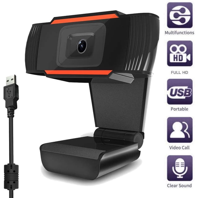 HD Webcam with Microphone 1080P, USB Desktop & Laptop Webcam Live Streaming, USB Webcam for PC Desktop laptops, Webcam for Video Call Recording Conference Games (Black)