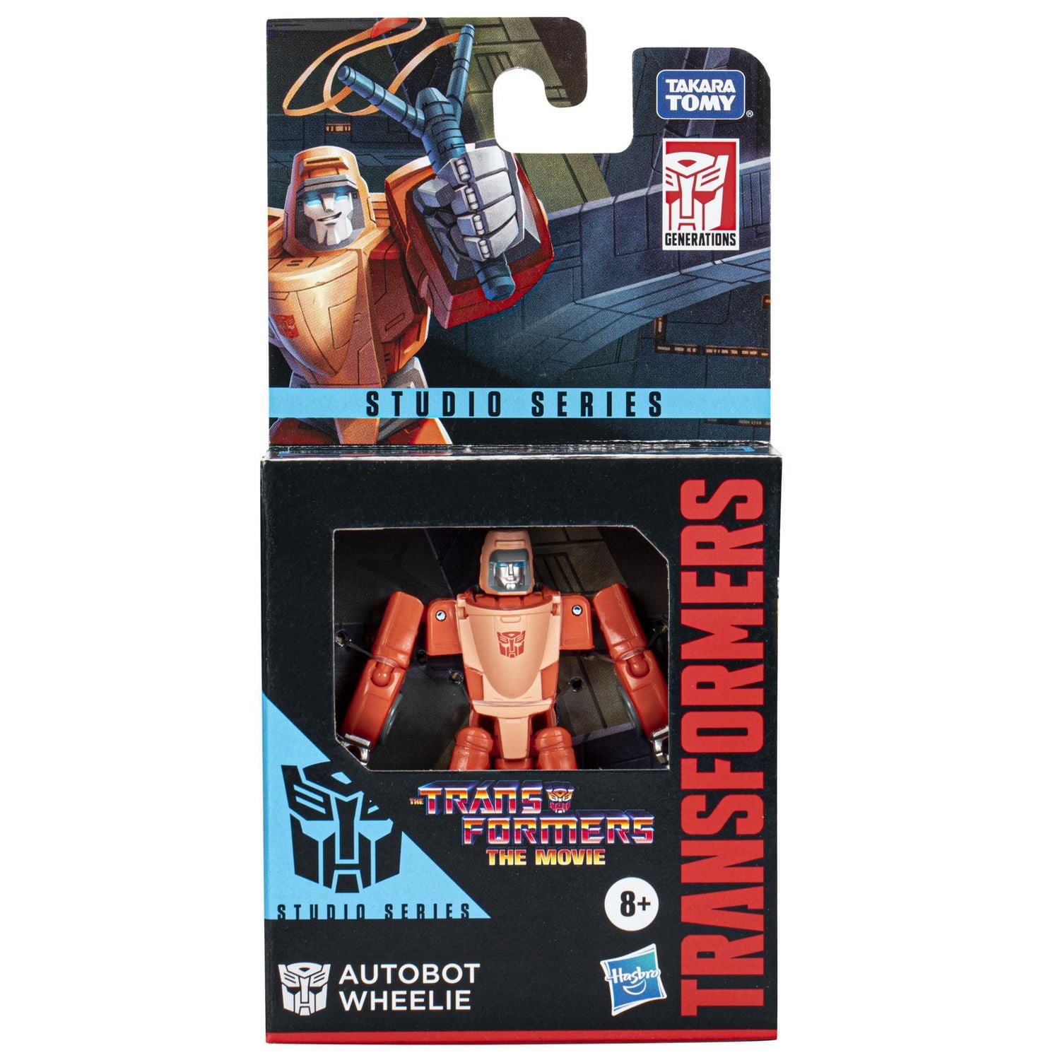 Transformers Studio Series, figurine Autobot Wheelie classe Origine de 8,5 cm du film Les Transformers : le film, à partir de 8 ans