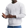 thumbnail image 1 of Chandails Fantaisie pour Femmes Chandail Ras du Cou pour Hommes Chandail à Enfiler Gaufré Texturé Manches Longues Chandails Tricotés Chandails au Crochet pour Femmes P-8 Blanc m, 1 of 6