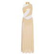 thumbnail image 2 of Moggemol Robe de Danse Sans Manches pour Filles Robe de Danse Contemporaine Fendue Longue Jupe Jaune 14, 2 of 4