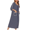 thumbnail image 5 of yievot Chemise de Nuit Chaude d'Hiver pour Femmes Automne et Hiver Robe de Nuit Zippée avec Poches Pyjama Ample, 5 of 5