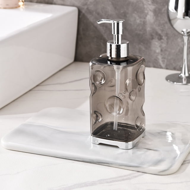 Lisbinx Refillable Hand Soap Dispenser Bottle, 450 mL Plastic Pump, Bathroom Kitchen Countertop Liquid Soap, 4-Colour Options, 1-Pack