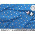 thumbnail image 2 of Soimoi Blue polyester Crepe Fabric American Robin Bird Print Sewing Fabric BTY 52 Inch Wide, 2 of 5