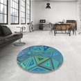 thumbnail image 4 of Ahgly Tapis Rectangulaire Lavable en Machine Intérieur Transitionnel Turquoise Foncé Vert, 5 Pieds x 7 Pieds, 4 of 7