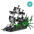 thumbnail image 4 of Ghost Pirate Ship Building Block Set, Creative Desktop Decoration MINI Brick Halloween Gift (1242pcs), 4 of 7