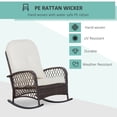 thumbnail image 4 of Outsunny Rattan Rocking Chair with Soft Cushion for Garden Backyard White, 4 of 10