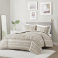 thumbnail image 4 of Kent 3 Piece Striped Herringbone Oversized Duvet Cover Set, 4 of 9