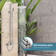 thumbnail image 3 of gotonovo Outdoor Shower Faucet SUS304 Shower Fixture System Combo Set Rainfall Shower Head Single Handle High Pressure Hand Spray Wall Mount 2 Function Brushed Nickel 8 inch Rainfall Shower Head Kit, 3 of 4