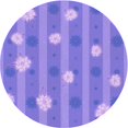 thumbnail image 1 of Ahgly Company Tapis Rond Lavable en Machine Intérieur Transitionnel Mimosa Violet, 6 Pieds Rond, 1 of 7