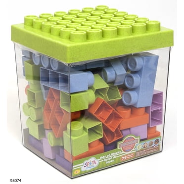 Boîte de Blocs Spark Create Imagine bois Eco, 75PCS