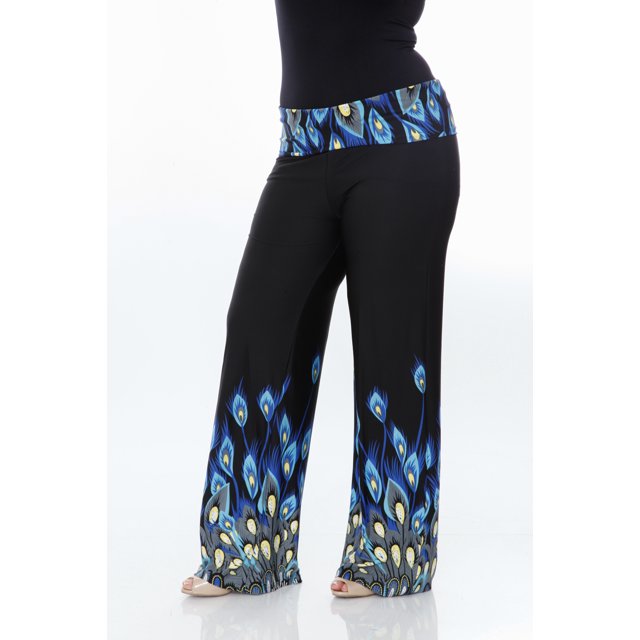 White Mark Women's Printed Palazzo Pants