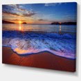 thumbnail image 2 of Blue Waves on Sandy Beach - Seashore Canvas Art Print, 2 of 3