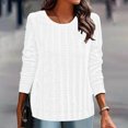 thumbnail image 2 of AherBiu Womens Long Sleeve Tops Crewneck Pullover Spring Sweater Top T Shirts Solid Color, 2 of 6