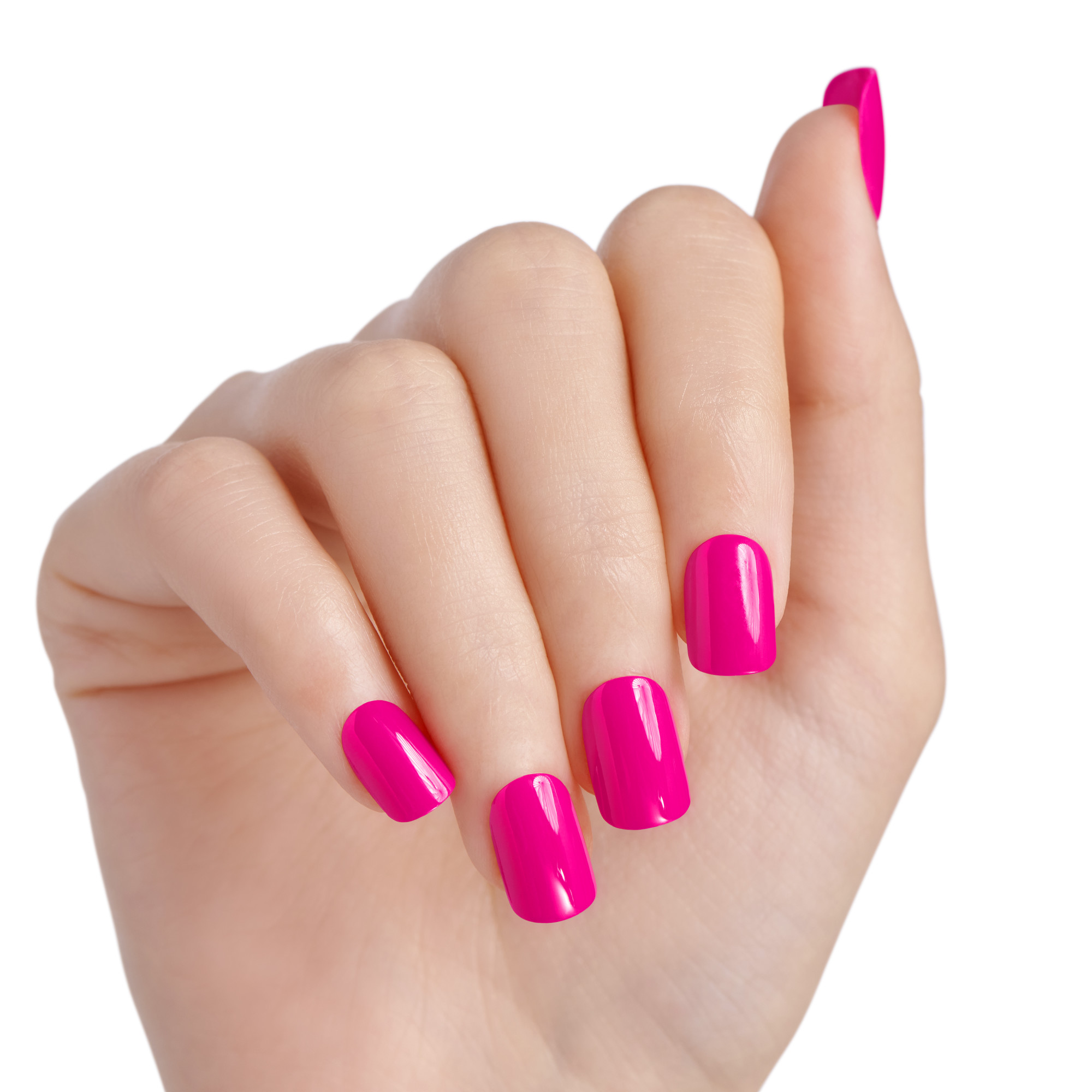 KISS imPRESS Ongles de Couleur - Tout Sourire, Rose, Carré-Ovale, Courts