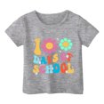 thumbnail image 1 of FhsagQ le 7 Juillet Garçon et Fille Mode Décontractée Imprimé Col Rond Ample Manche Courte T-Shirt Haut Filles Printemps le 7 Juillet T-Shirts Taille 8-9 Pâques Gris 10-11 Ans, 1 of 4