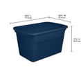 thumbnail image 3 of Sterilite Bac de Rangement Classique Empilable avec Couvercle de 30 Gal, Bleu, Lot de 18, 3 of 7