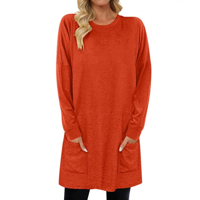 Chandail en Molleton Surdimensionné pour Femmes Col Rond Manches Longues Pull Décontracté Confortable Tenues de Mode Automne Vêtements 2024