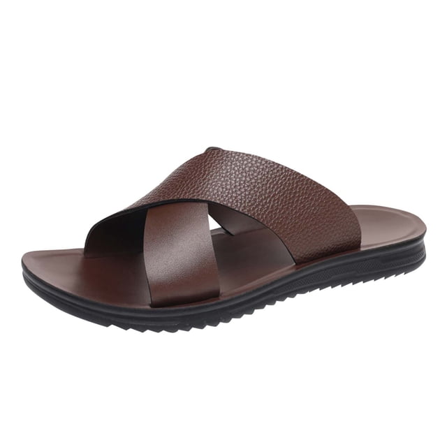 WRKEKC Sandals for Men Open Toe Soft Sole Breathable Beach Casual Slippers Spring Summer Flip Flops for Men