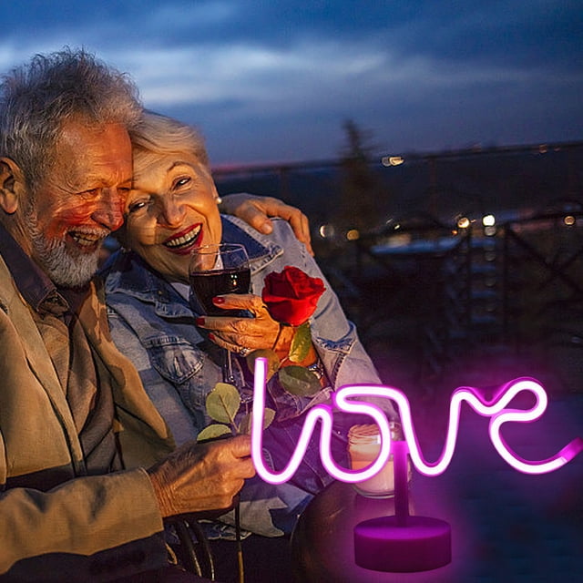 Multicolor Valentine's Day LED Shape Light USB/Battery Powered Decorative Lamp, Heart Themed Neon Sign for Room & Party Decorations