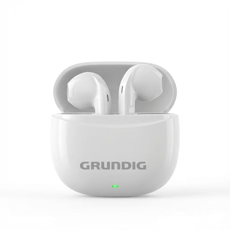 Grundig Bluetooth 5.4 Wireless Earbuds with Charging Case, In-Ear Headphones with Microphone, USB-C, White