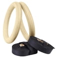 thumbnail image 2 of bedienty Gymnastics Rings Adjustable with Buckle 14.76ft Long Straps for Gym Workout 28mm Wood 28mm 25mm with scale, 2 of 6