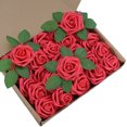 thumbnail image 1 of 25 Pieces Artificial Flowers Set Fake Roses Flowers Bouquets Decorative for Wedding Baby Shower Florals Centerpieces Red, 1 of 7
