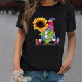 thumbnail image 2 of Pompotops Womens Sunflower Printed Short Sleeve Tops Blouse T-Shirt, 2 of 5