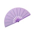 thumbnail image 2 of Btomtd 33cm Golden Glitter Solid Color Fan Martial Arts And Dance Props, Purple, 2 of 3