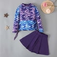 thumbnail image 2 of Kid Girls Rash Guard Swimsuits Flounce Printed Long Sleeve Sun Protection Girls Bathing Suit 9-10 Years, 2 of 7