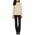 thumbnail image 2 of Rafaella Women's Long Sleeve Top with Rivet Neck Trim, 2 of 6