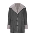 thumbnail image 4 of LOVZFMLL Vestes pour Femmes Hiver Chaud Composite Bouton Col à Revers Veste Manteau d'Extérieur, 4 of 6