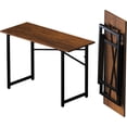 thumbnail image 1 of Folding Computer Desk inch Writing Gaming Computer Camping Desk  No Assembly Required Home Office Table  Mahogany, 1 of 6