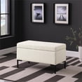 thumbnail image 2 of HomePop 17.5" Medium Modern Boucle Fabric Storage Bench with Metal Legs in White, 2 of 12
