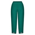 thumbnail image 4 of RXIRUCGD Capris d'Été Confortables et Amples pour Femmes, Jambes Larges, Mode Couleur Unie, Bleu, Taille : L, 4 of 5