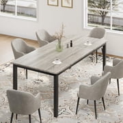 AKDSteel Dining Table for 6-8 Person Farmhouse Large Rectangular Kitchen Tables Mid-Century Modern Kitchen Table with Sturdy Metal Legs for Small Kitchens, Dining Office Areas