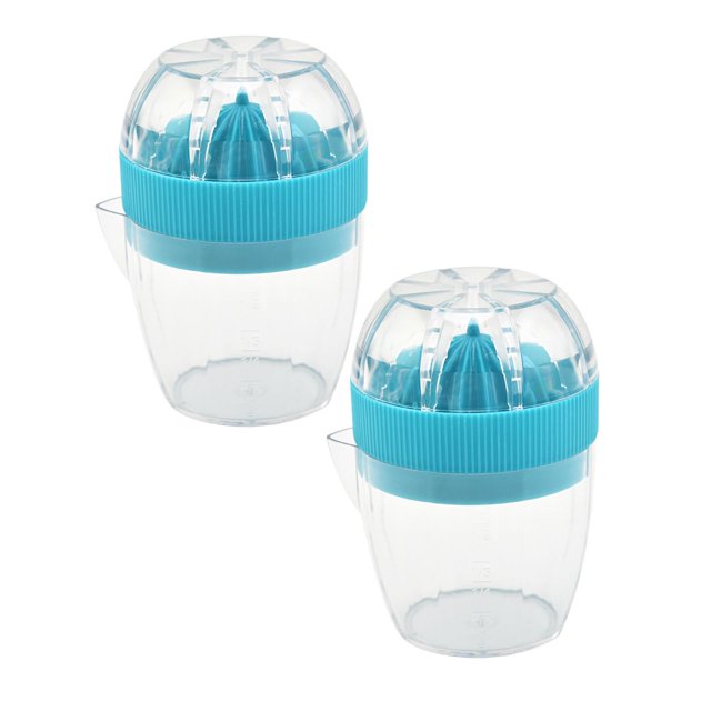 Oleegame 2PC Manual Juicer Lemon Juicer Plastic Portable Fruit Squeezer Orange Squeezer Household Blue
