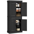 thumbnail image 1 of HOMCOM 71" Freestanding Kitchen Pantry with 4 Doors and Cabinet, Black, 1 of 10