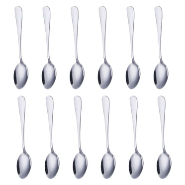 Durable Construction, Stainless Steel Spoons for Multipurpose Use, Classic Design to Elevate Any Table Setting (Set of 12)