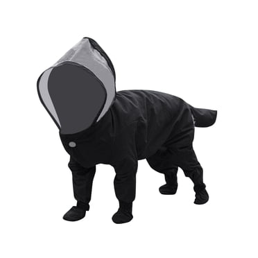 Bmisegm Dog Raincoat Puppy Raincoats with Hood Dog Rain Jacket & Rain Boots Jumpsuit Dog Rain Poncho for Small and Medium Sized Dogs Dog Boots Anti Dog Shoes Dog Outdoor Walking Pet Raincoat Black