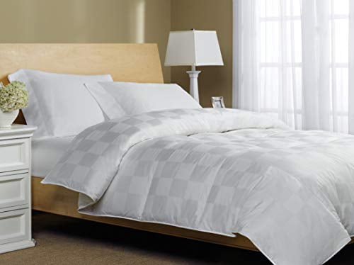 Blue Ridge Home Fashions, Inc. 1000 Euro Check Down Fiber King in White Color Down/Down Down/Down Blend Comforter,