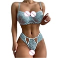 thumbnail image 4 of Fankiway Ensemble de Pyjama Aguichant pour Femmes en Dentelle Ajourée Couleur Unie Ensemble de Lingerie Aguichant, 4 of 5