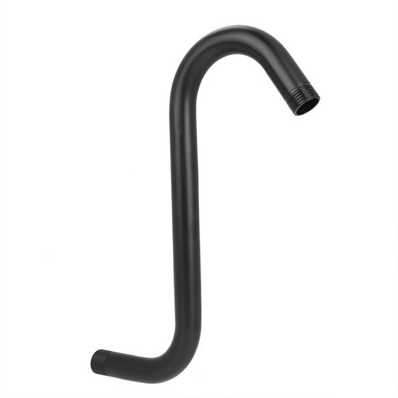 8in Black Stainless Steel High Rise S Shape Shower Extension Arm Bathroom Accessory and Supplies