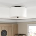 thumbnail image 2 of Henn&Hart 12" Matte Black Metal/Fabric Semi Flush Mount, 2 of 7