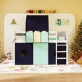 thumbnail image 2 of Costway Twin Loft Bed with Tower & Tent 3 Storage Pockets Safety Guardrail and Ladder Navy, 2 of 9