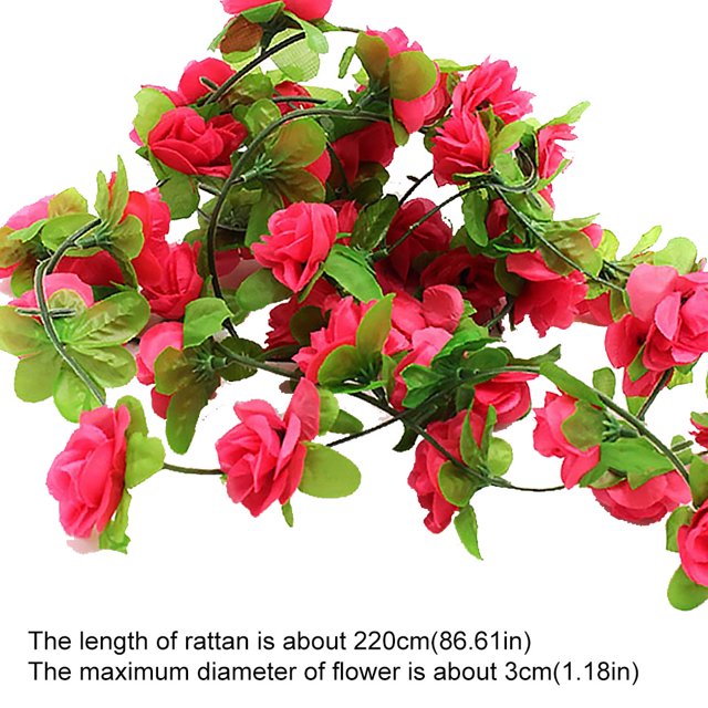 2Pcs Artficial Small Rose Rattan Imitation Flower Hanging Vine Fake Plant Decoration for Home Wedding Party