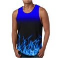 thumbnail image 1 of Penkiiy Débardeur de Sport à Col Rond Imprimé Flamme Mode Décontractée pour Hommes TG Bleu, 1 of 4