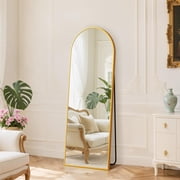 EDX Gold 59"x16" Arched Full Length Mirror with Metal Frame, Full Body Floor Mirror, Free-Standing Wall-Mounted Hanging