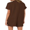 thumbnail image 2 of MesaSe Women Summer Short Sleeve Jumpsuits Shorts V Neck Button-Down Rompers, 2 of 6