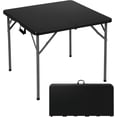 thumbnail image 1 of FDW 34-Inch Square Folding Outdoor Dining Table, Portable Adjustable Party & Wedding Table with Carry Handle, Black, 1 of 7